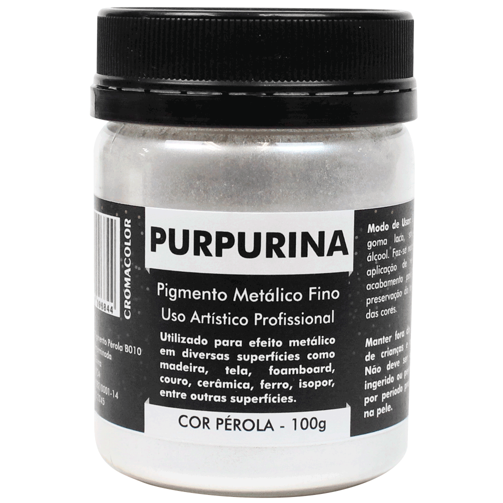 Purpurina em Pó Pérola 100g Cromacolor